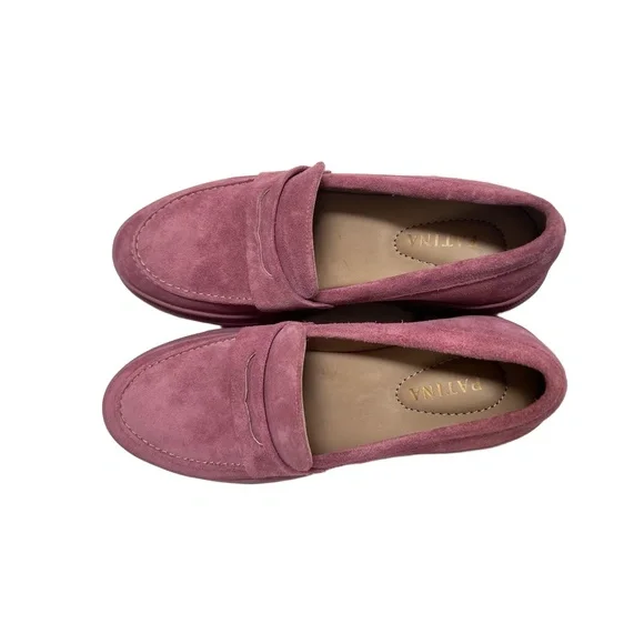 Patina By Portland Leather Zoe Loafer US 10.5 Foxglove Suede Lug Sole - Picture 9 of 11